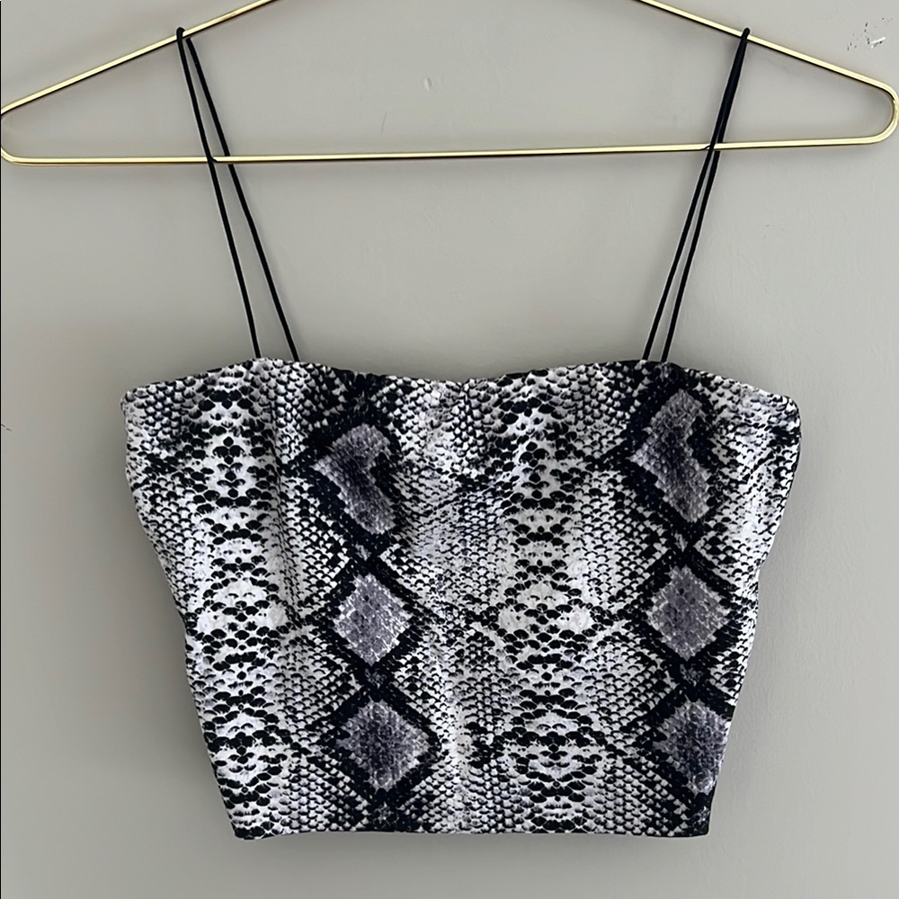 Better Be Snakeprint Fitted Crop Camisole